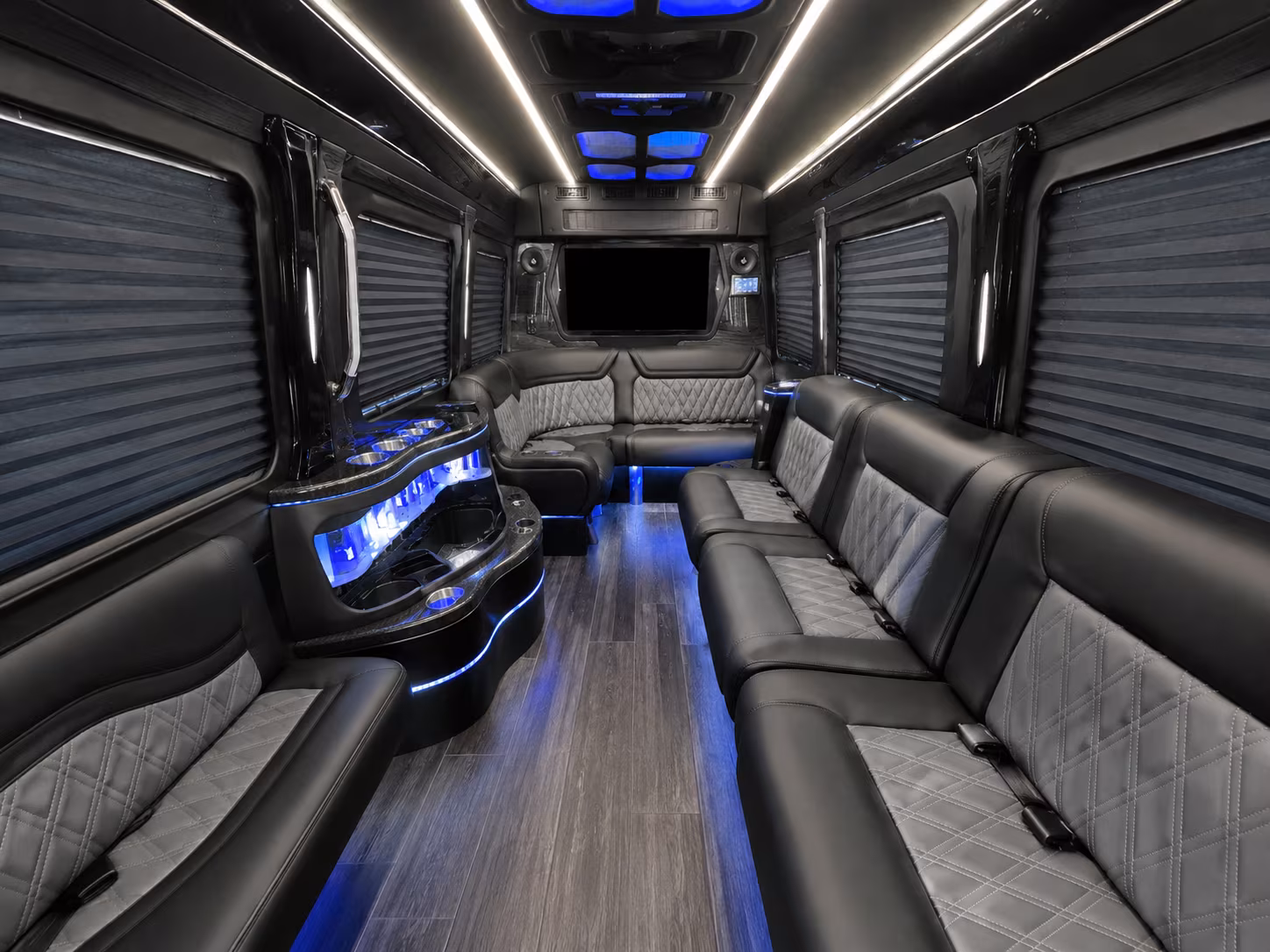 newton 50 passenger party bus inside