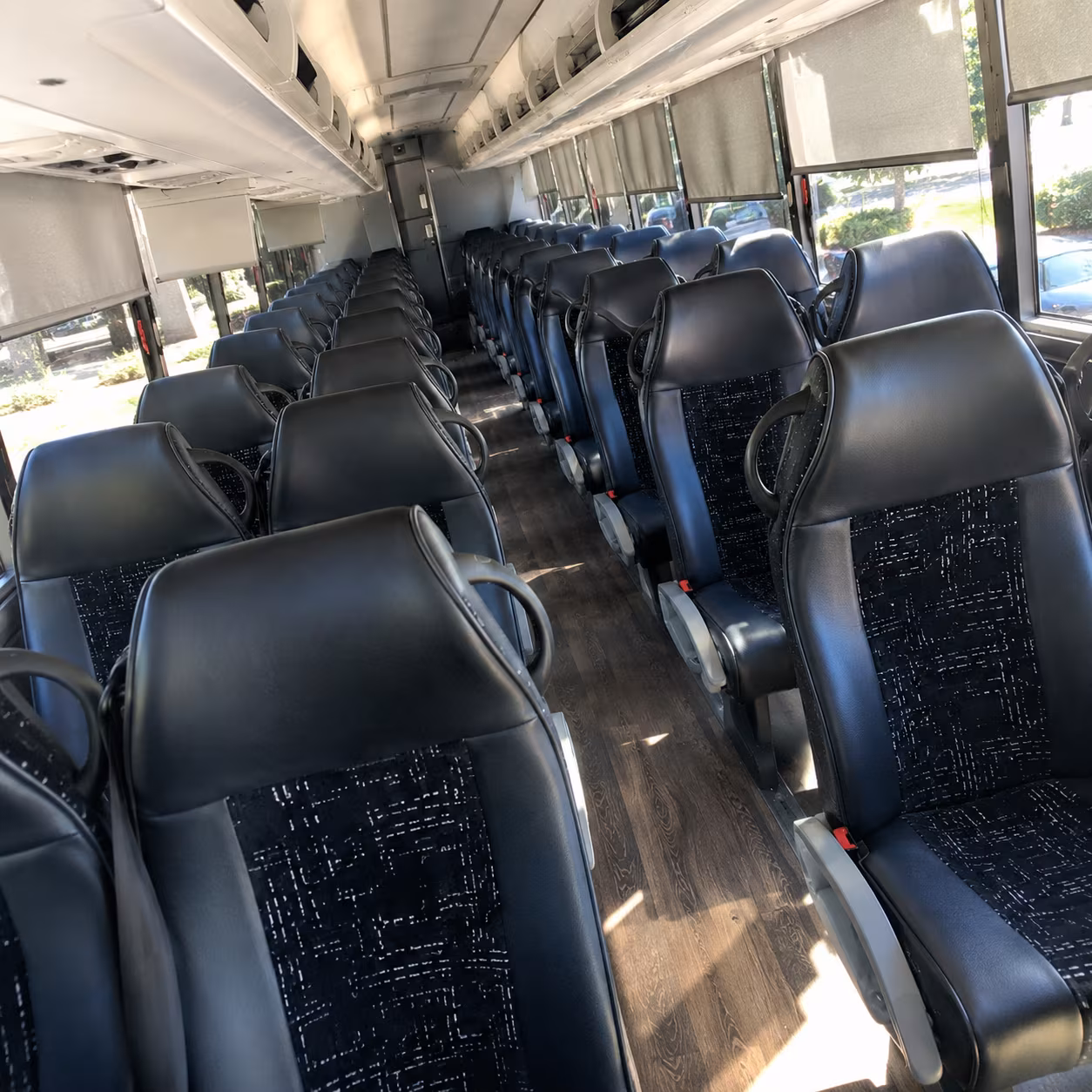 newton charter bus interior