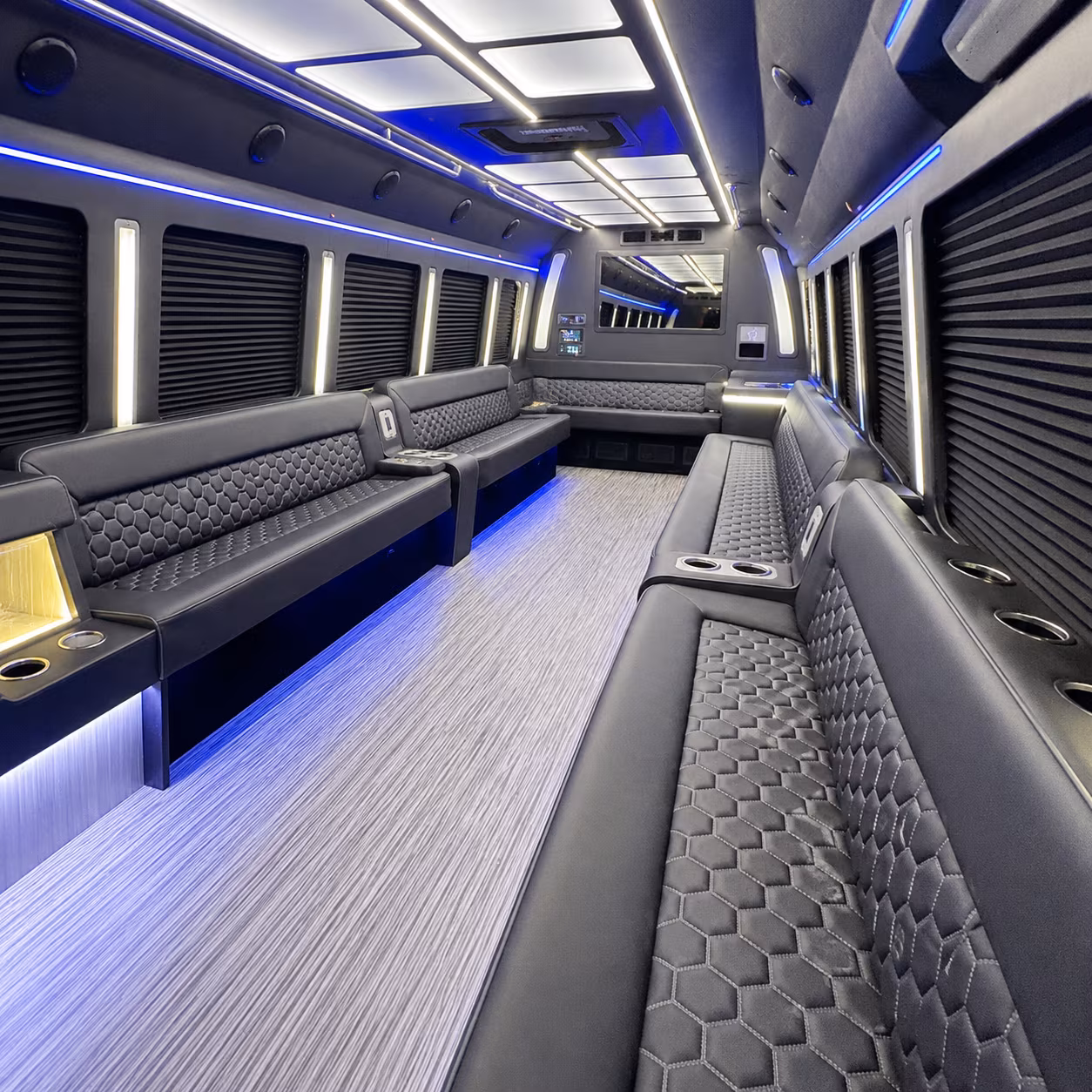 newton party bus rental interior