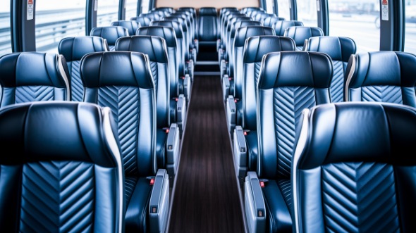 56 passenger charter bus inside malden